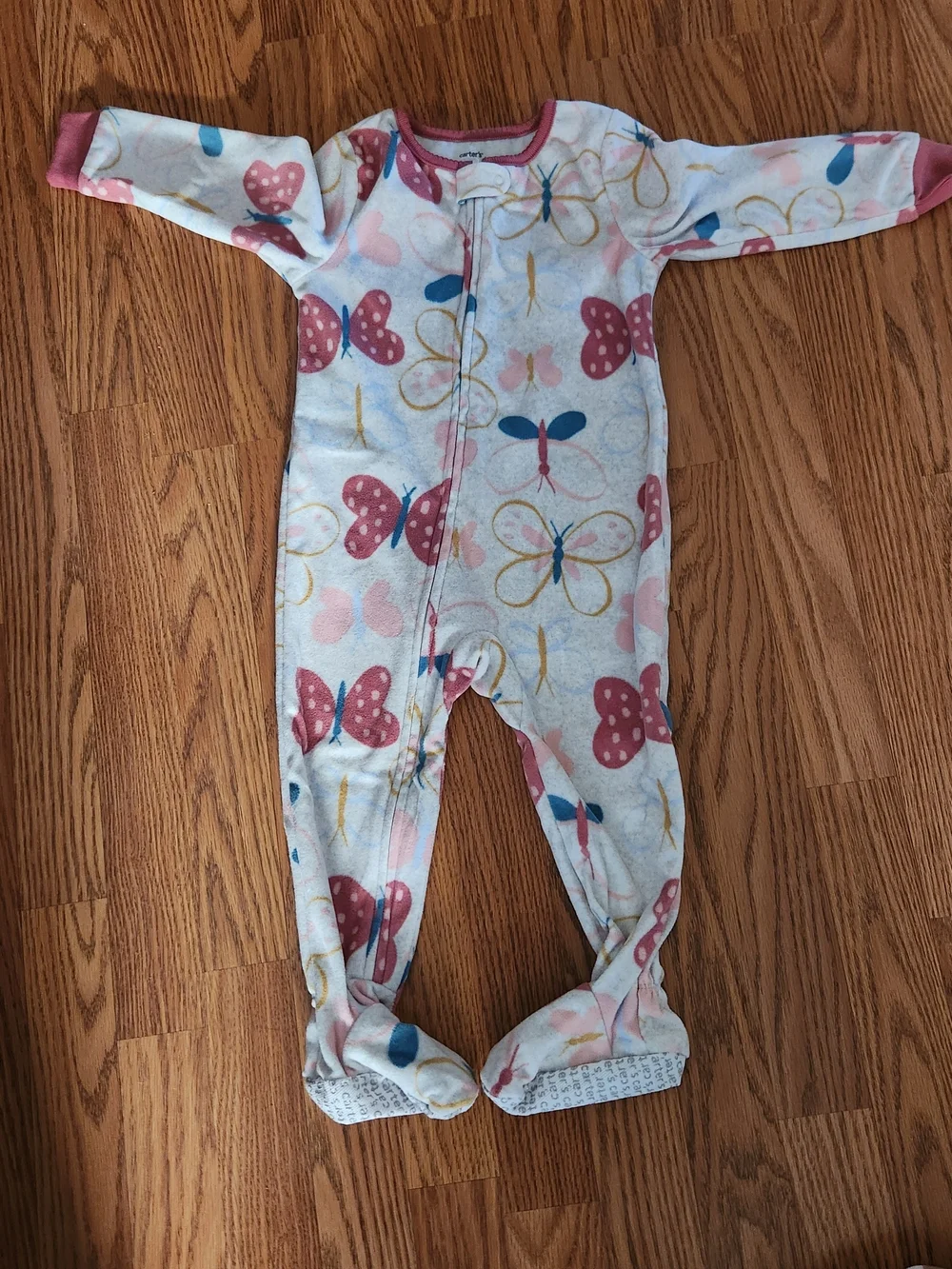 Carter's Pink and Multi-Print Footed One-Piece Bundle Of 3